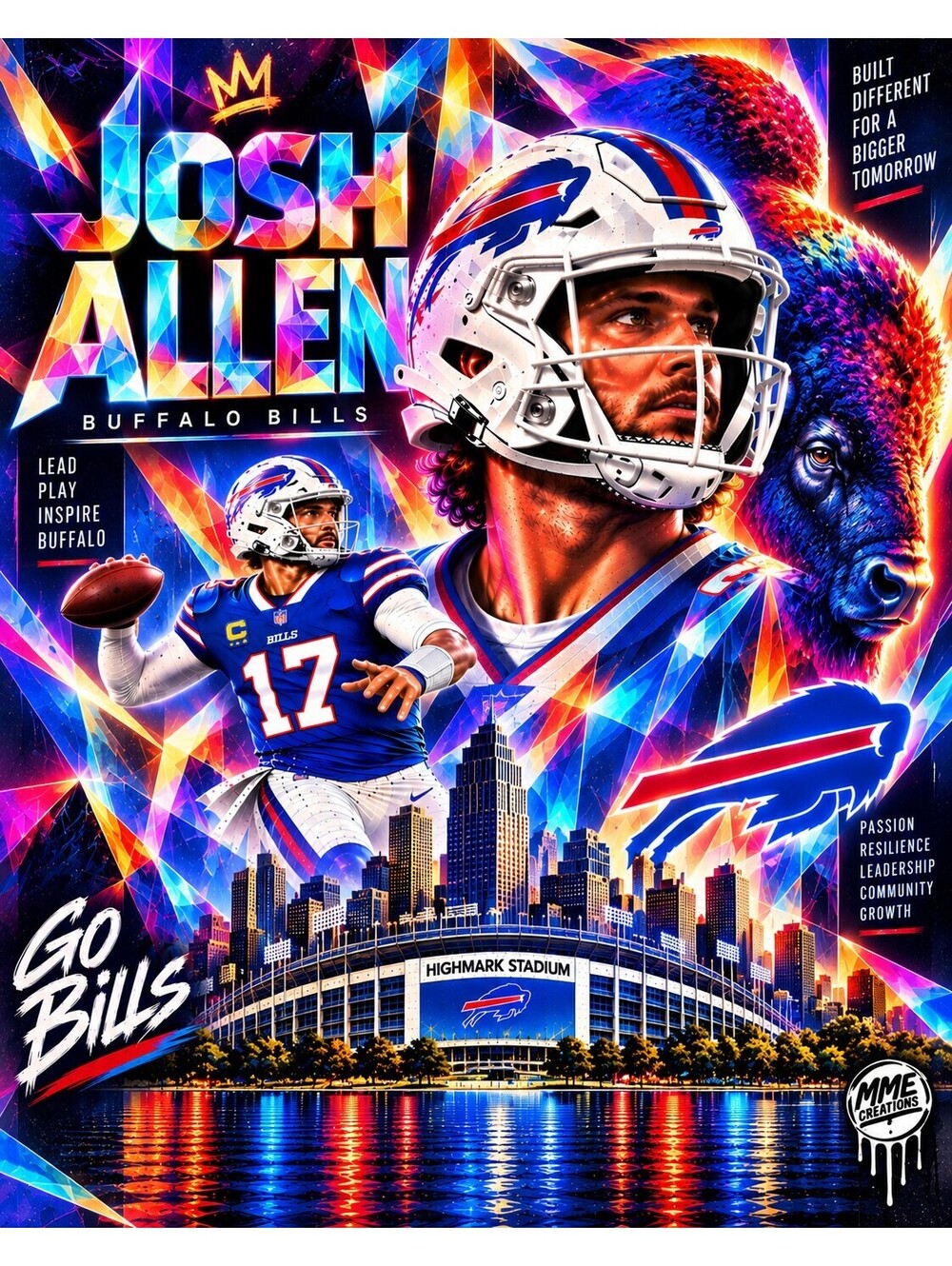 4799 Josh Allen Infrared × Prismatic AG Collection 8x10 Portrait Print